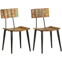 VidaXL Esszimmerstuhl Teak mehrfarbig 2er Set