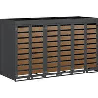 VidaXL Wagenmüllbehälter für 3 Behälter 204 x 77,5 x