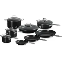Le Creuset Topf- und Pfannenset, antihaftbeschichtet, Aluminium, schwarz, 8-teilig