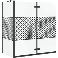 VidaXL Badabtrennung Geometrisch Schwarz 120 x 67 x 129