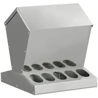 VidaXL Hühnerfütterer Silber 40 x 40 x 45 cm