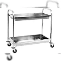 TRIZERATOP Servierwagen, Küchenwagen, Abräumwagen 2 Böden 950x500x950mm Edelstahl