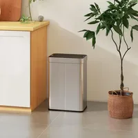 Homcom Sensor Mülleimer 55 l Silber