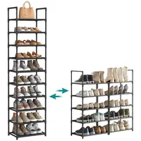 Songmics Schuhregal 28 x 45 x 173 cm schwarz