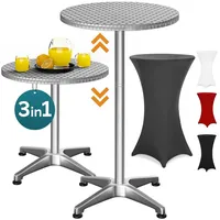 CASARIA Casaria® 2in1 Stehtisch mit Husse Höhenverstellbar 70 cm