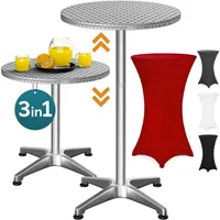 CASARIA Casaria® 2in1 Stehtisch mit Husse Höhenverstellbar 70 cm