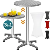 CASARIA Casaria® 2in1 Stehtisch mit Husse Höhenverstellbar 70 cm