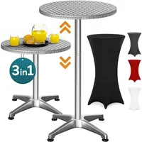 CASARIA Casaria® 2in1 Stehtisch mit Husse Höhenverstellbar 70 cm