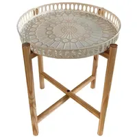 Gasper Beistelltisch MORENA, Ø 45 cm - Beige Braun