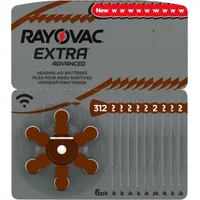 Rayovac 60x Rayovac Hörgerätebatterie 312 Zinc Air Extra Advanced