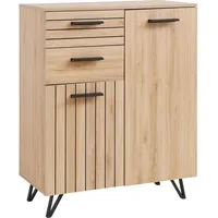 [en.casa] Sideboard Noppen 100x80x38 cm Eicheoptik