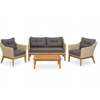 Endorphin Larissa Lounge Set 4-tlg. Polyrattan teak look