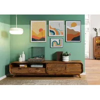 MASSIVMOEBEL24.DE TV-Board Sheesham 220x40x48 hellbraun lackiert MAILAND #127