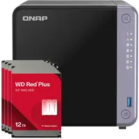QNAP TS-432X-4G 48TB SATA rot/schwarz