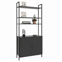 Relaxdays Bücherregal 100 x 30 x 80 cm Schwarz