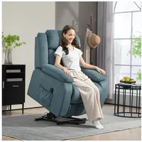 Homcom Fernsehsessel mit Aufstehhilfe Samt 92 x 105 x