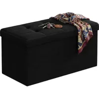 Relaxdays Sitzbank aus Stoff Schwarz