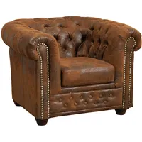 Massivmoebel24 Sessel Chesterfield Polyester 94 x 72 x 86