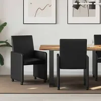 VidaXL Esszimmerstuhl Kunstleder schwarz 2er Set