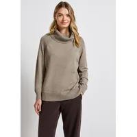 STREET ONE Damen, 3015724 Pullover mit Stehkragen mocha dream