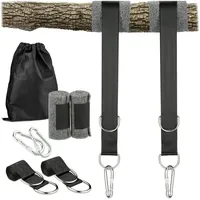 Relaxdays Hängemattenaufhängung, 7-tlg. Set, 2 Gurte, 2x Baumschutz, 2