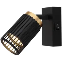 GLOBO Wandstrahler 7 cm 12 cm schwarz gold