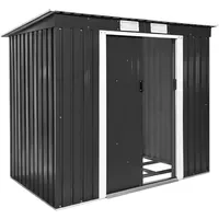 Tectake Gartenhaus mit Pultdach 2,13 x 1,30 m Grau