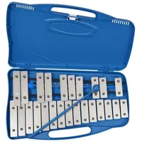 Relaxdays Chromatisches Glockenspiel G5–G7 Blau,Silber
