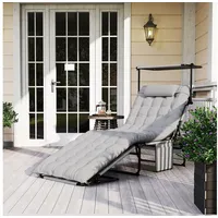 Outsunny Sonnenliege 189 x 68 x 30 cm Hellgrau