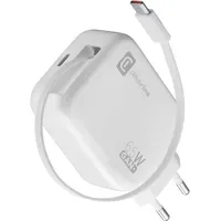 Cellular Line Cellularline 65-W-GAN+-LADEGERÄT MIT AUSZIEHBAREM KABEL UND USB-C-ANSCHLUSS