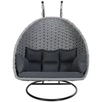 Home Deluxe Hängesessel Cadeira 2-Sitzer Hellgrau