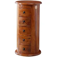 MASSIVMOEBEL24.DE Kommode rund Akazie 45x45x88 honig lackiert OXFORD #0338