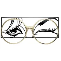 Gilde Wandrelief Twinkle Metall glänzend goldfarben/schwarz Fraumotiv rechteckig 90x43