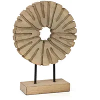 Moritz Dekofigur Rune Natural 35 cm Mangoholz Metall Holzskulptur