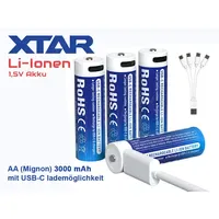 XTAR XTAR, 4x AA 1,5V Li-Ionen Akku 3000mAh –