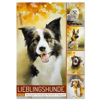 Calvendo Lieblingshunde (Wandkalender 2026 DIN A2 hoch), CALVENDO Monatskalender: