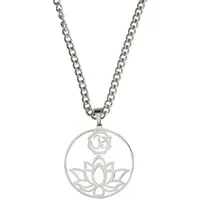 Saraswati Halskette Om Lotus Edelstahl