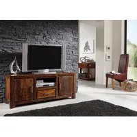 MASSIVMOEBEL24.DE TV-Board Sheesham 145x45x60 Life Honey lackiert Metro Life