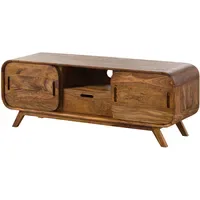 Massivmoebel24 Mailand TV-Lowboard 134x40x48 cm Hellbraun Holz