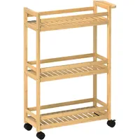 Homcom Servierwagen natur Naturmaterialien, 20x75x55 cm