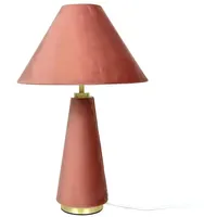Relaxdays Tischlampe mit Samtschirm Gold,Rosa