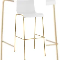 CLP Barhocker Hover Kunststoff Vierfußgestell Gold weiß