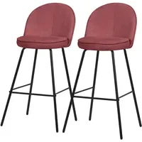 ML-Design Barhocker 2er Set Rot 75 cm, Hoch mit