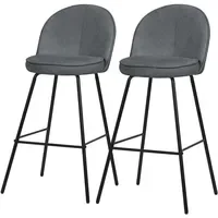 ML-Design Barhocker 2er Set Anthrazit 75 cm, Hoch mit