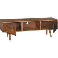 FineBuy REPA TV Lowboard 140 cm Schwarz Massivholz