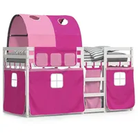 VidaXL Etagenbett mit Vorhängen 90 x 200 cm Kiefer