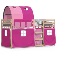 VidaXL Etagenbett mit Vorhängen 90 x 190 cm Kiefer