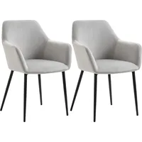 Homcom Esszimmerstuhl Samtoptik hellgrau 2er Set