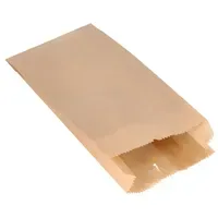 Papstar Papierfaltenbeutel gefädelt Kraftpapier 21 cm x 10 cm