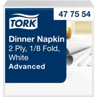 TORK 477554 Dinnerservietten, 1/8 Falz, weiß (1800-er pack)
